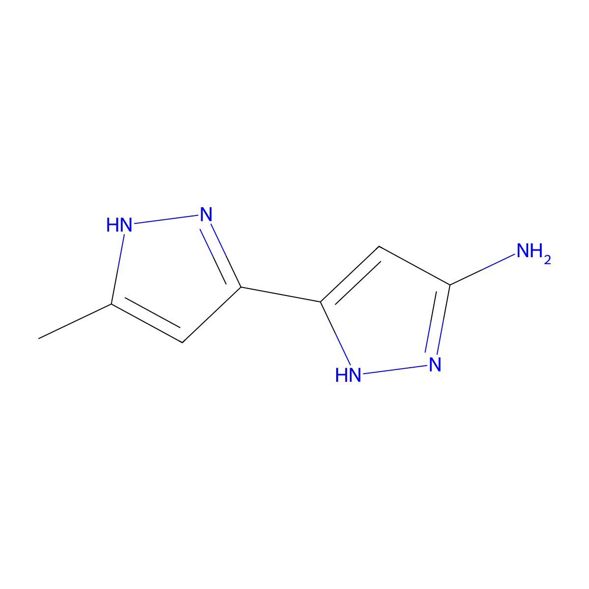 5-(5-methyl-1H-pyrazol-3-yl)-1H-pyrazol-3-amine molecular structure, CAS 1621068-38-9