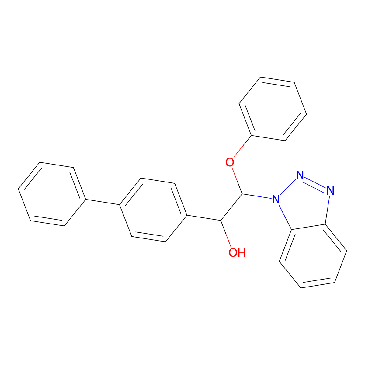 2-(1H-1,2,3-Benzotriazol-1-yl)-2-phenoxy-1-(4-phenylphenyl)ethan-1-ol molecular structure, CAS 162107-43-9