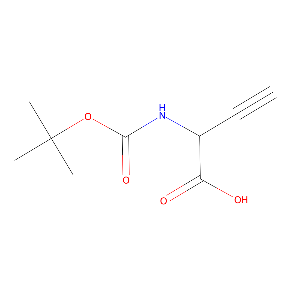 (2R)-2-[(2-methylpropan-2-yl)oxycarbonylamino]but-3-ynoic Acid molecular structure, CAS 162107-50-8
