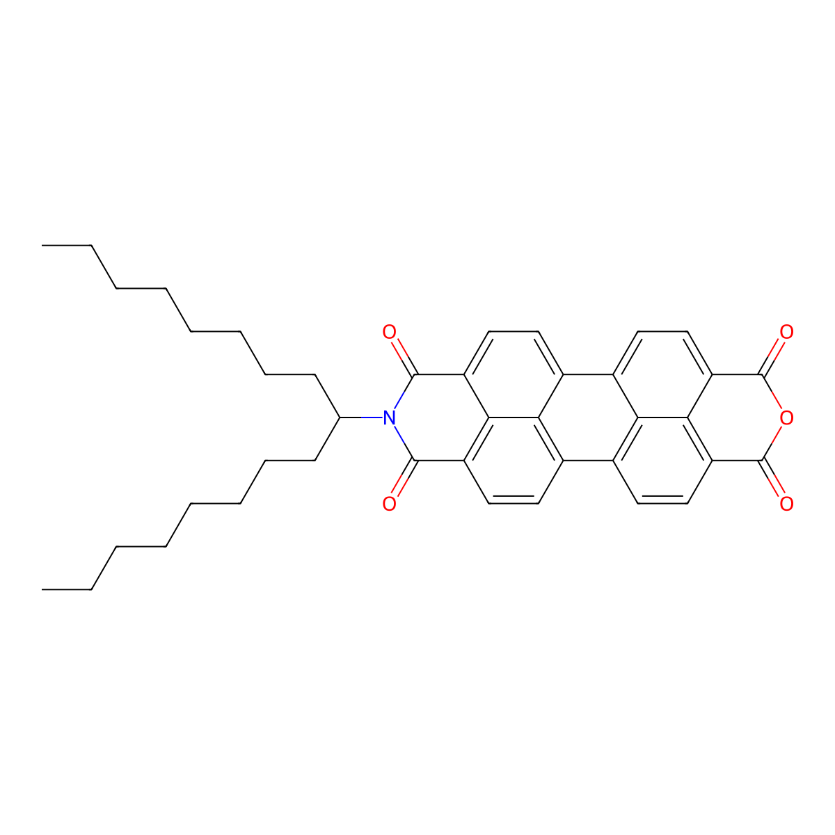 9-(Heptadecan-9-yl)-1H-isochromeno[6',5',4':10,5,6]anthra[2,1,9-def]isoquinoline-1,3,8,10(9H)-tetraone molecular structure, CAS 162109-59-3