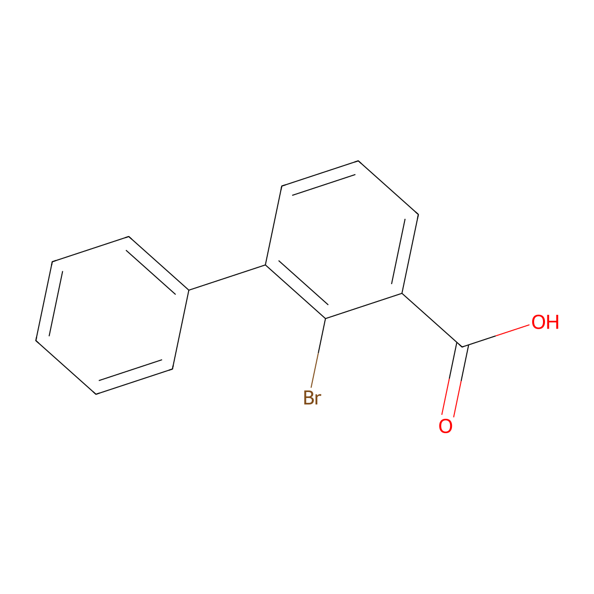 2-Bromo-[1,1'-biphenyl]-3-carboxylic acid molecular structure, CAS 1621093-68-2