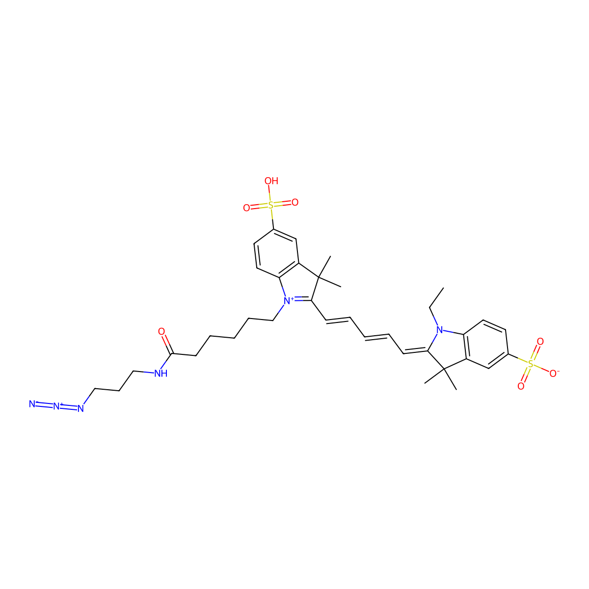 Cyanine-5-azide molecular structure, CAS 1621101-43-6