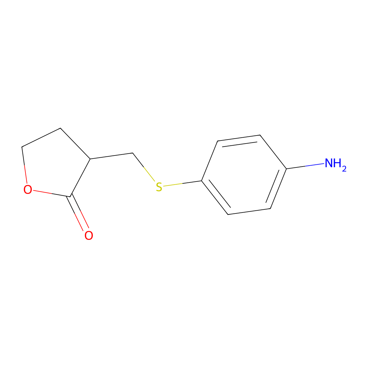 3-(((4-Aminophenyl)thio)methyl)dihydrofuran-2(3H)-one molecular structure, CAS 1621103-93-2