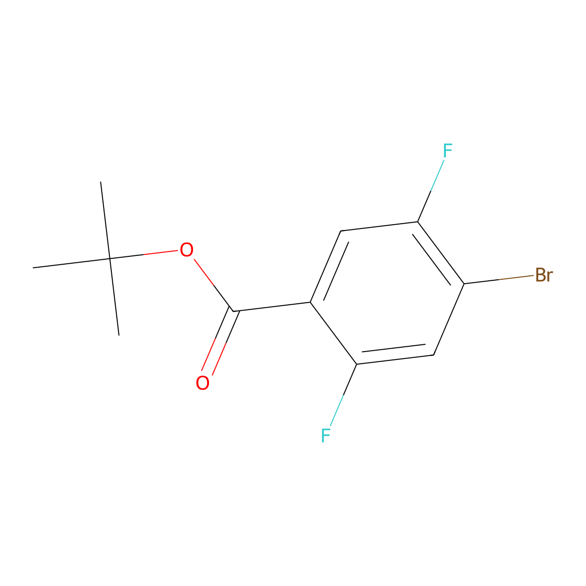 Tert-butyl 4-bromo-2,5-difluorobenzoate molecular structure, CAS 1621165-11-4