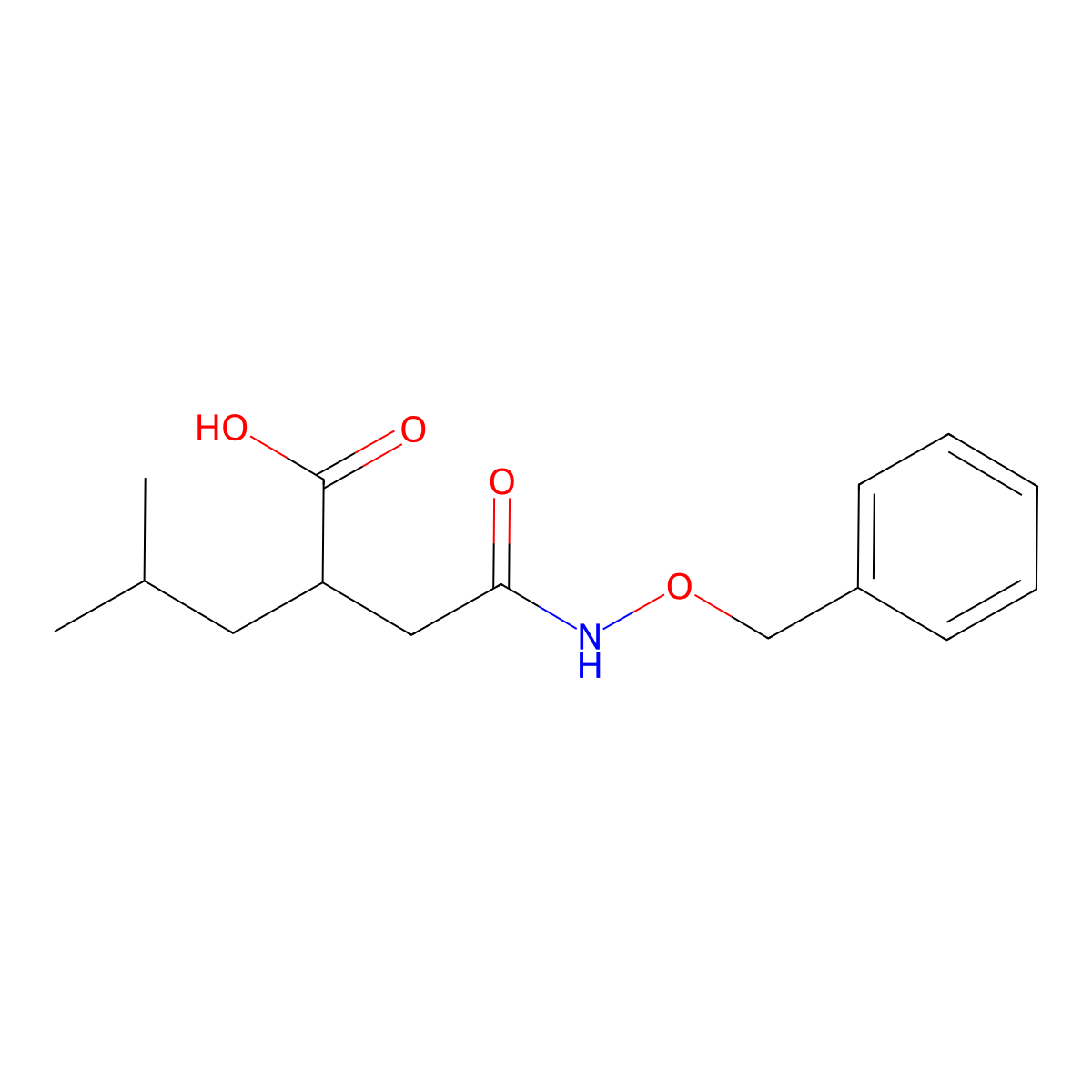 (2R)-4-Methyl-2-[2-oxo-2-[(phenylmethoxy)amino]ethyl]pentanoic acid molecular structure, CAS 162117-96-6