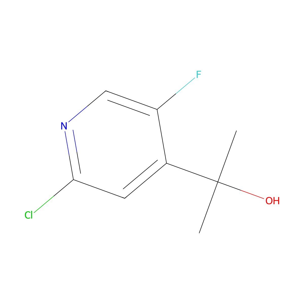 2-Chloro-5-fluoro-alpha,alpha-dimethyl-4-pyridinemethanol molecular structure, CAS 1621224-64-3