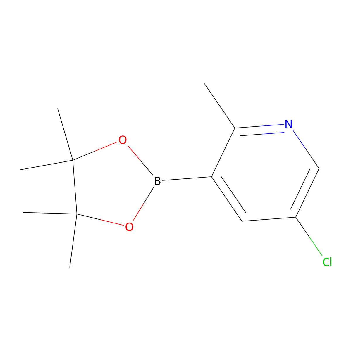 5-Chloro-2-methyl-3-(4,4,5,5-tetramethyl-1,3,2-dioxaborolan-2-yl)pyridine molecular structure, CAS 1621225-24-8
