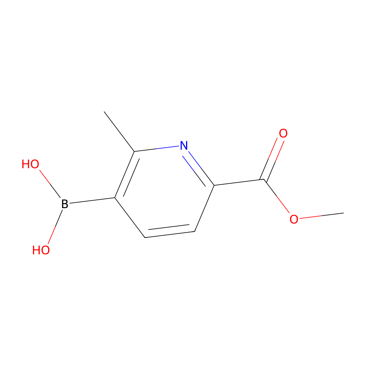(6-(Methoxycarbonyl)-2-methylpyridin-3-yl)boronic acid molecular structure, CAS 1621256-21-0