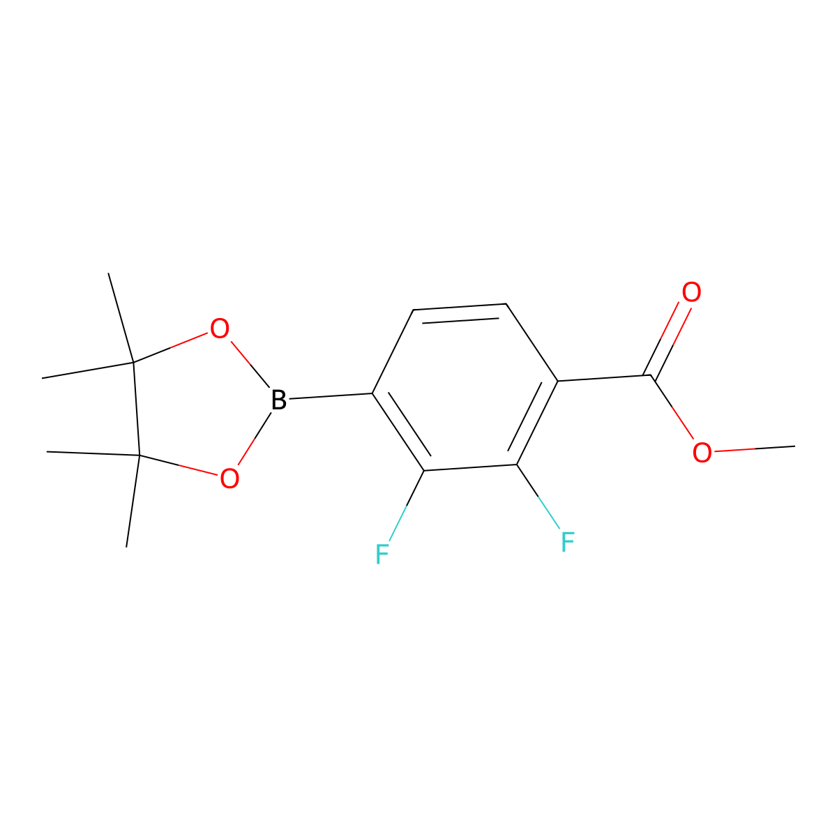 Methyl 2,3-difluoro-4-(4,4,5,5-tetramethyl-1,3,2-dioxaborolan-2-yl)benzoate molecular structure, CAS 1621256-23-2
