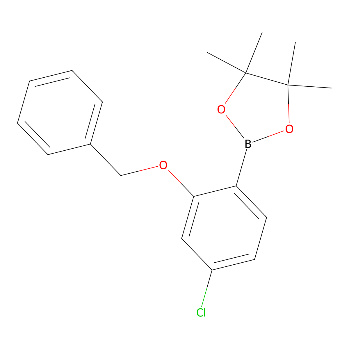 2-(2-(Benzyloxy)-4-chlorophenyl)-4,4,5,5-tetramethyl-1,3,2-dioxaborolane molecular structure, CAS 1621267-03-5