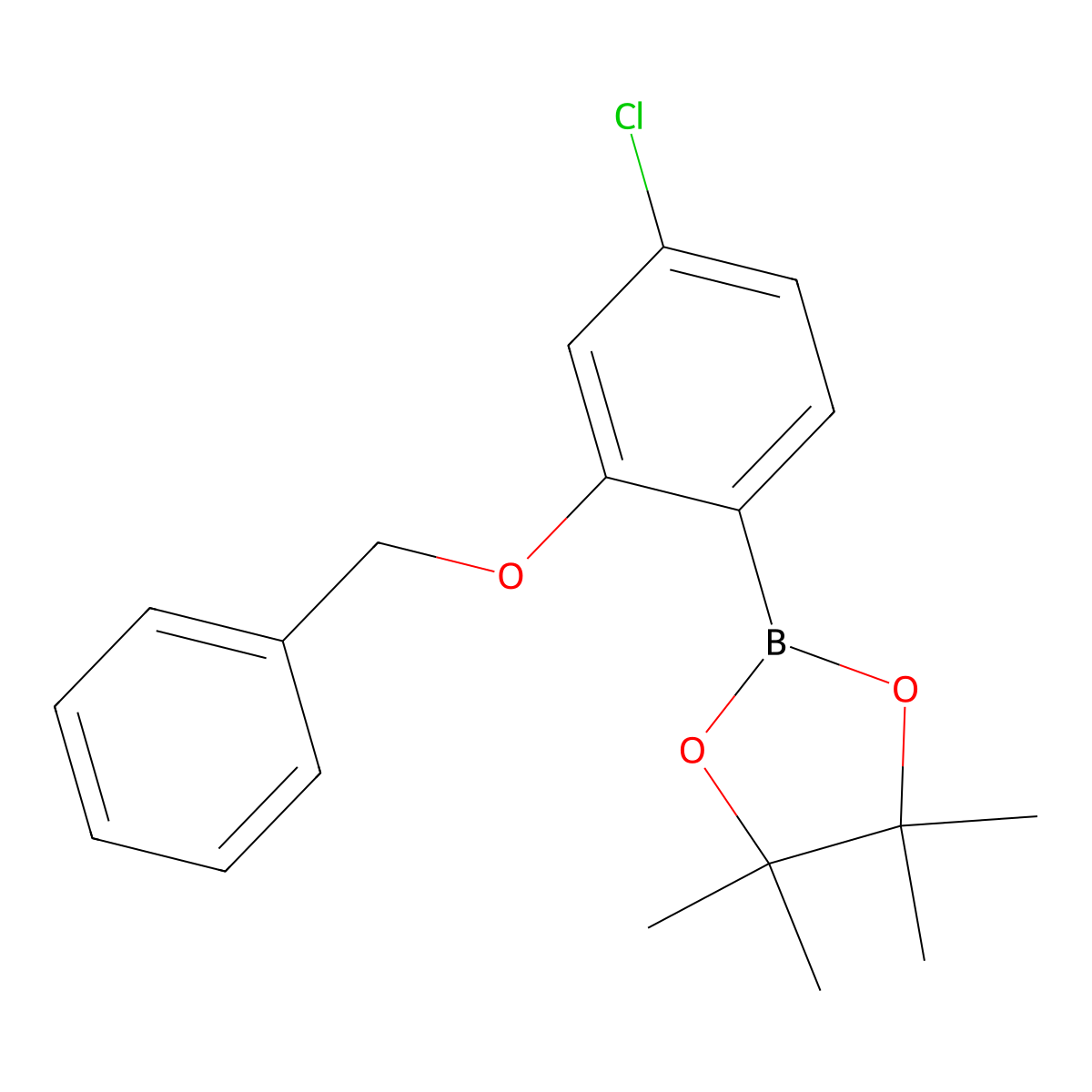2-(2-(Benzyloxy)-4-chlorophenyl)-4,4,5,5-tetramethyl-1,3,2-dioxaborolane molecular structure, CAS 1621267-03-5
