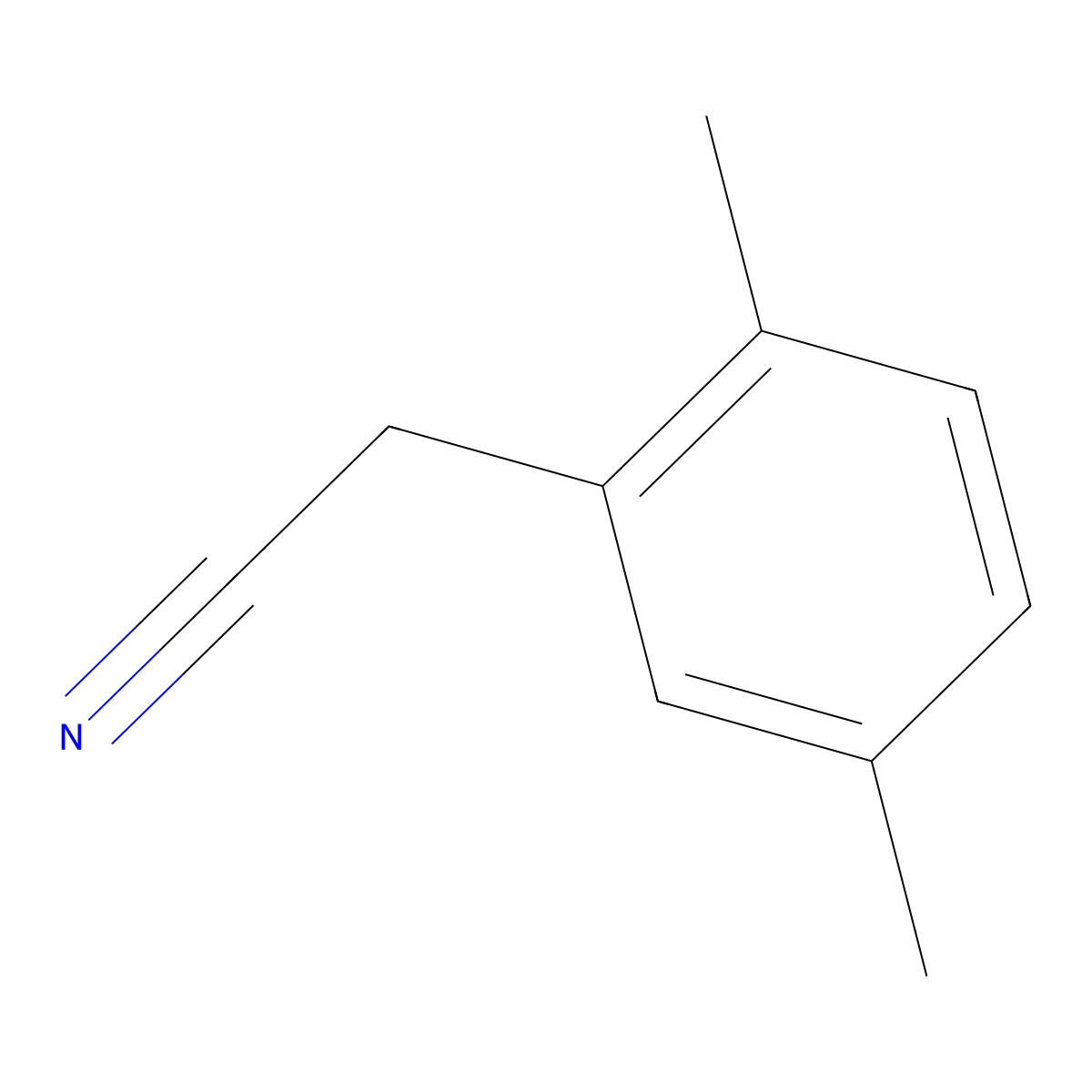 2,5-Dimethylbenzyl cyanide molecular structure, CAS 16213-85-7