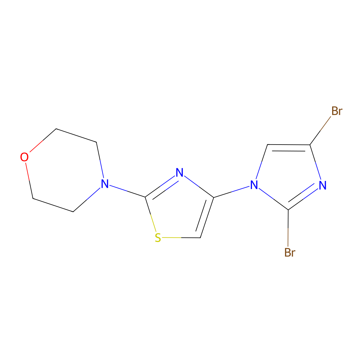 4-(4-(2,4-dibromo-1H-imidazol-1-yl)thiazol-2-yl)morpholine molecular structure, CAS 1621375-32-3