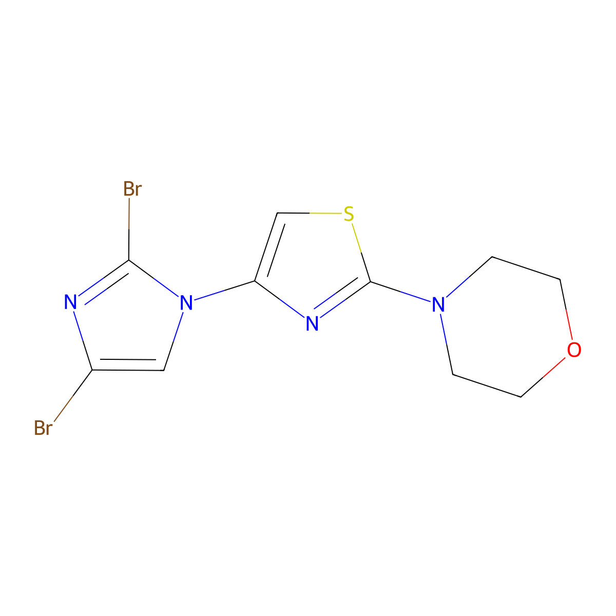 4-(4-(2,4-dibromo-1H-imidazol-1-yl)thiazol-2-yl)morpholine molecular structure, CAS 1621375-32-3