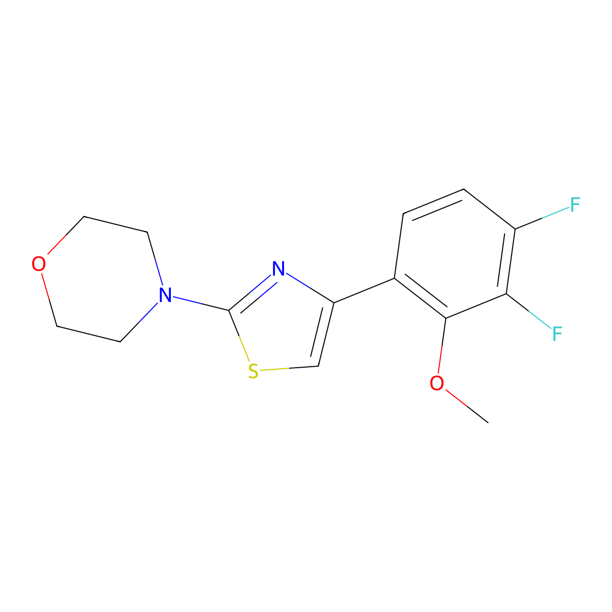 4-(4-(3,4-Difluoro-2-methoxyphenyl)thiazol-2-yl)morpholine molecular structure, CAS 1621375-33-4