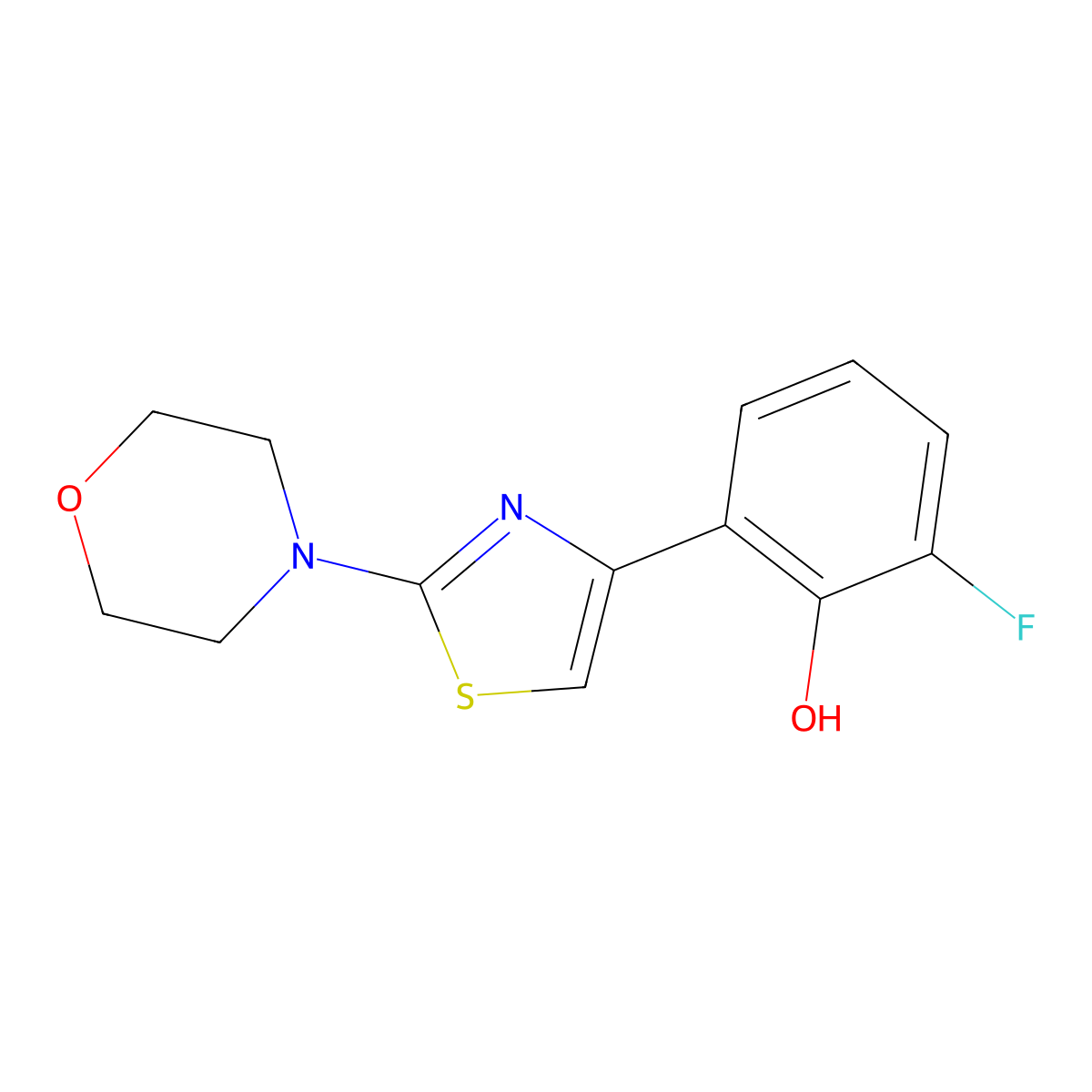 2-Fluoro-6-(2-morpholinothiazol-4-yl)phenol molecular structure, CAS 1621375-36-7