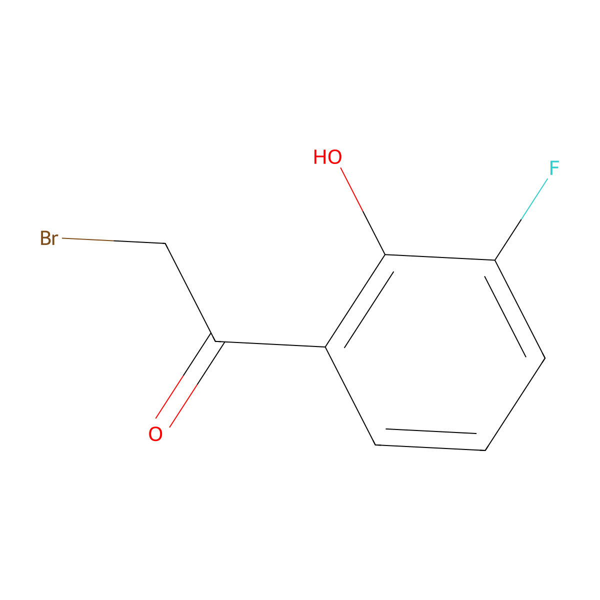 2-Bromo-1-(3-fluoro-2-hydroxyphenyl)ethanone molecular structure, CAS 1621375-68-5