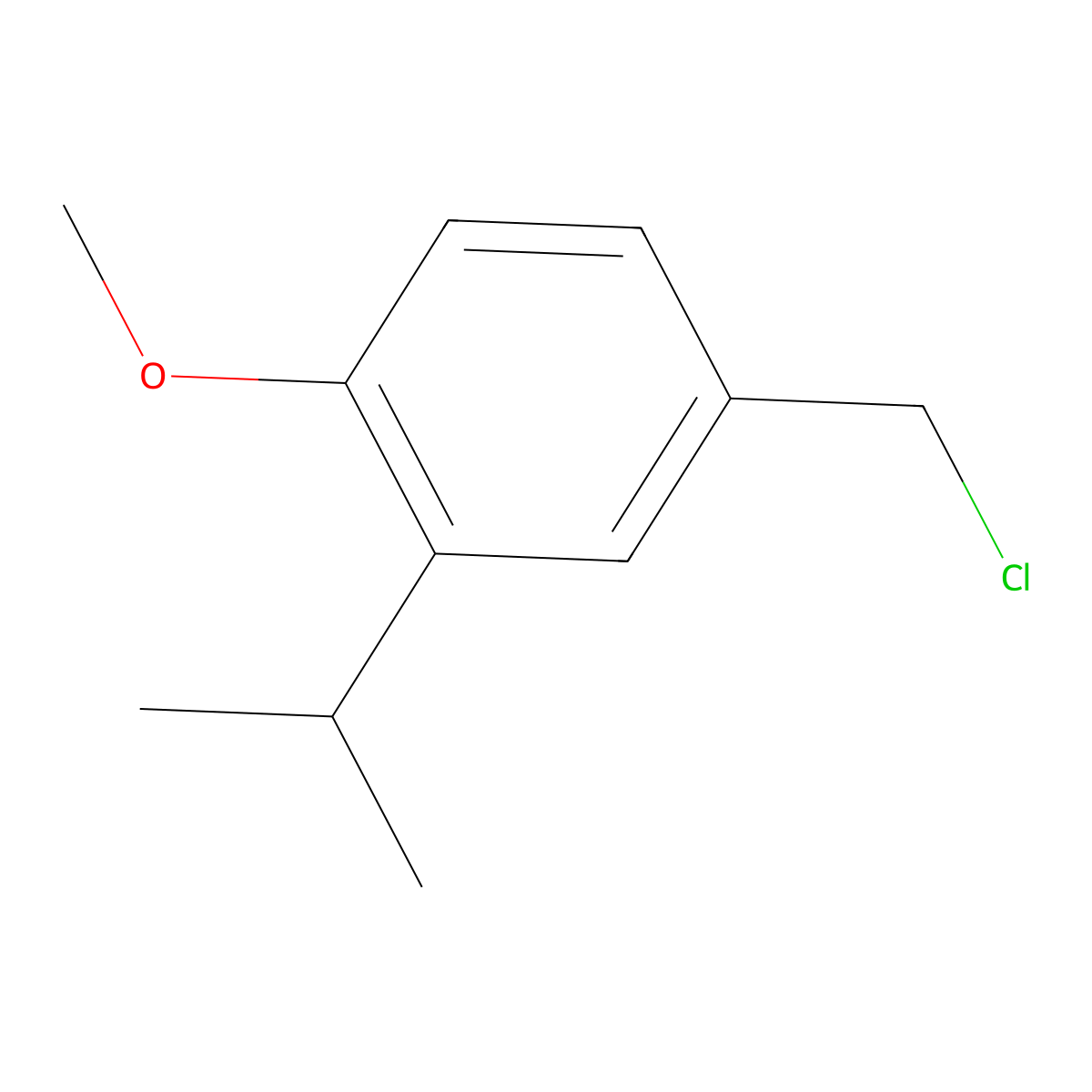 Benzene, 4-(chloromethyl)-1-methoxy-2-(1-methylethyl)- molecular structure, CAS 16214-14-5
