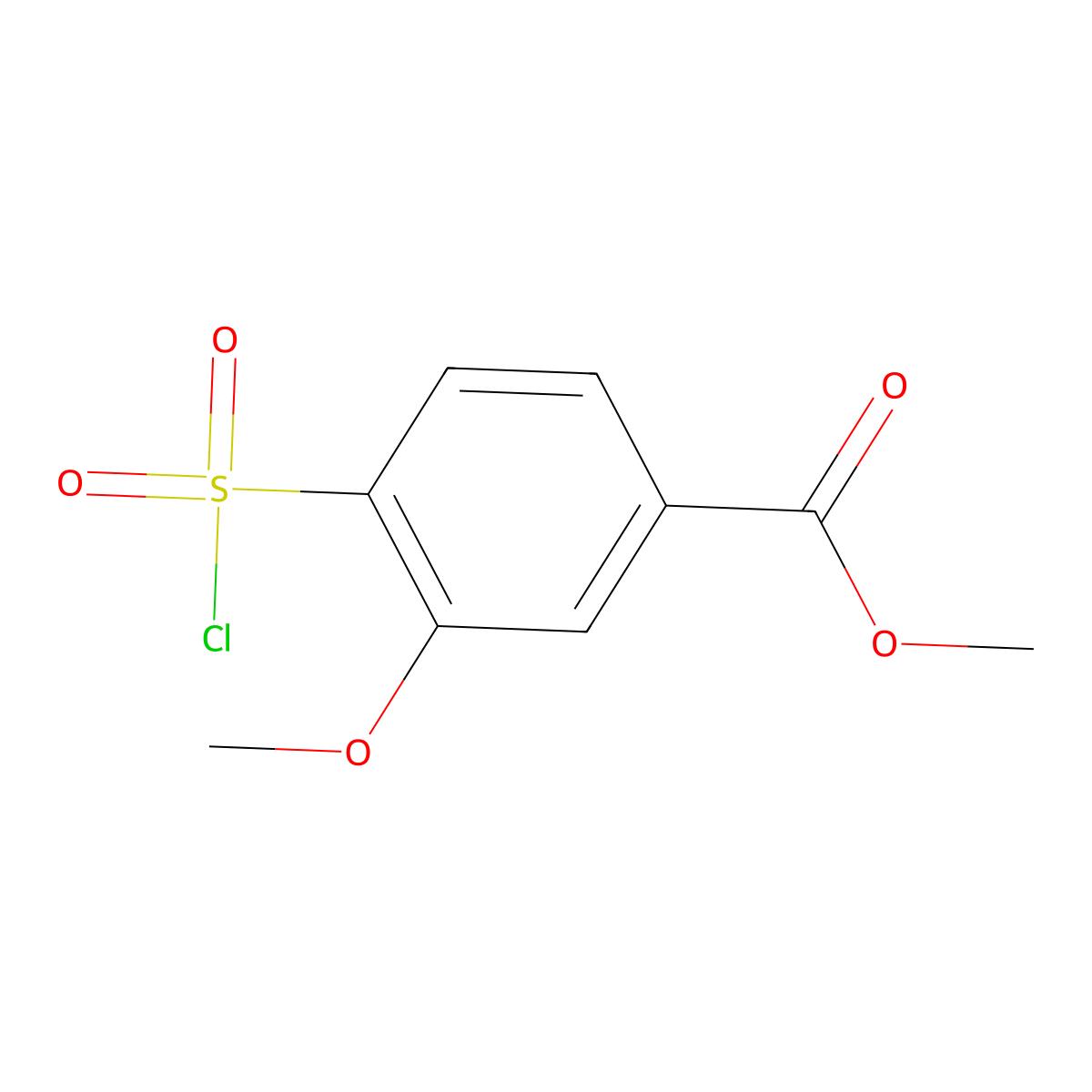 Methyl 4-(chlorosulfonyl)-3-methoxybenzoate molecular structure, CAS 162141-56-2