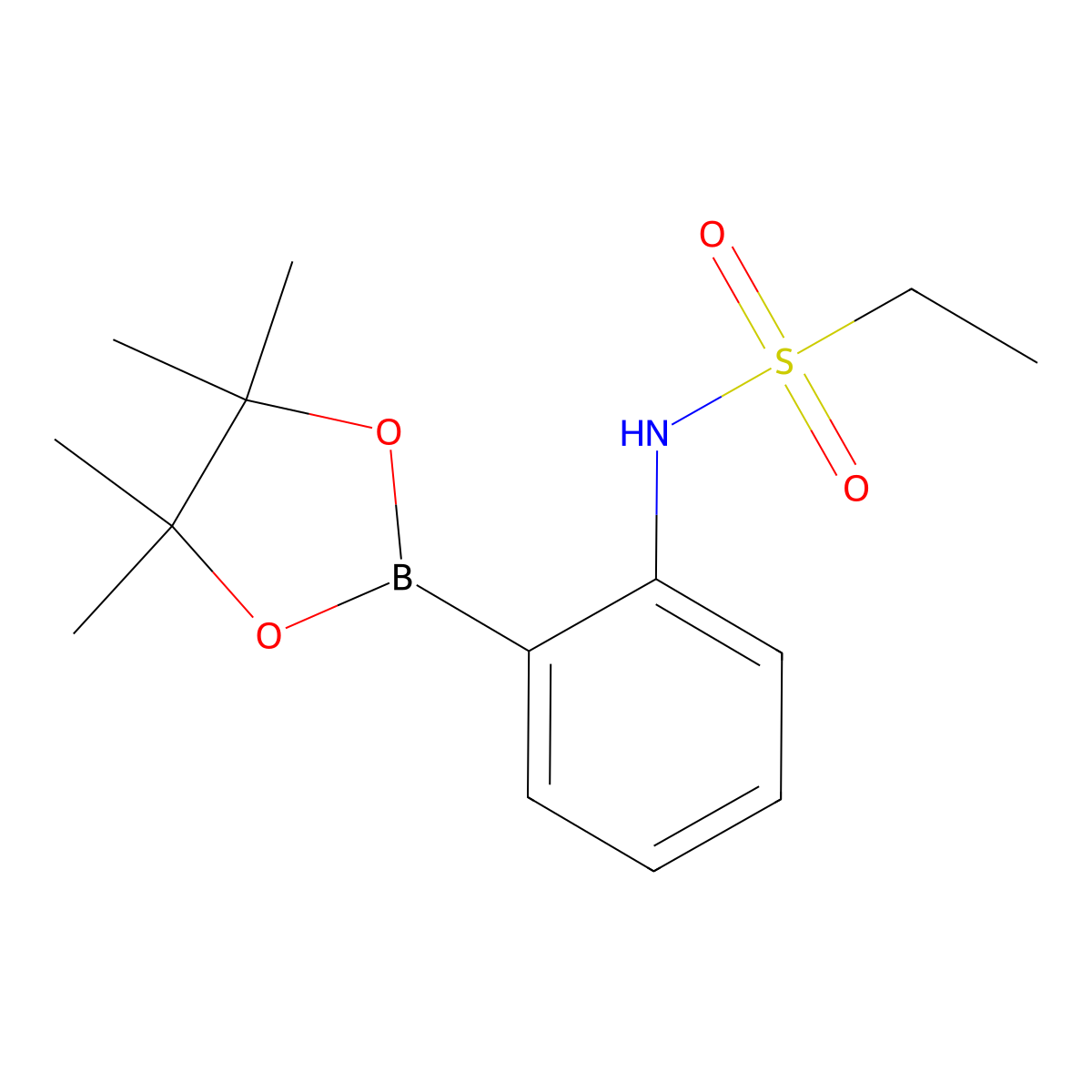 N-[2-(tetramethyl-1,3,2-dioxaborolan-2-yl)phenyl]ethane-1-sulfonamide molecular structure, CAS 1621415-43-7