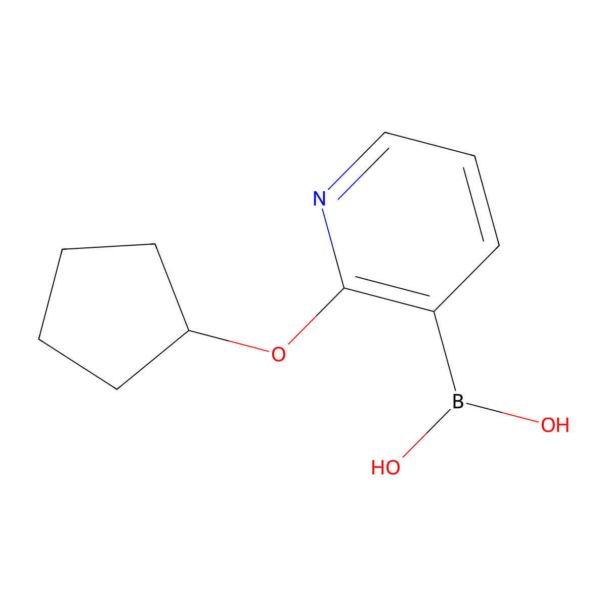 2-(Cyclopentyloxy)pyridine-3-boronic acid molecular structure, CAS 1621416-46-3