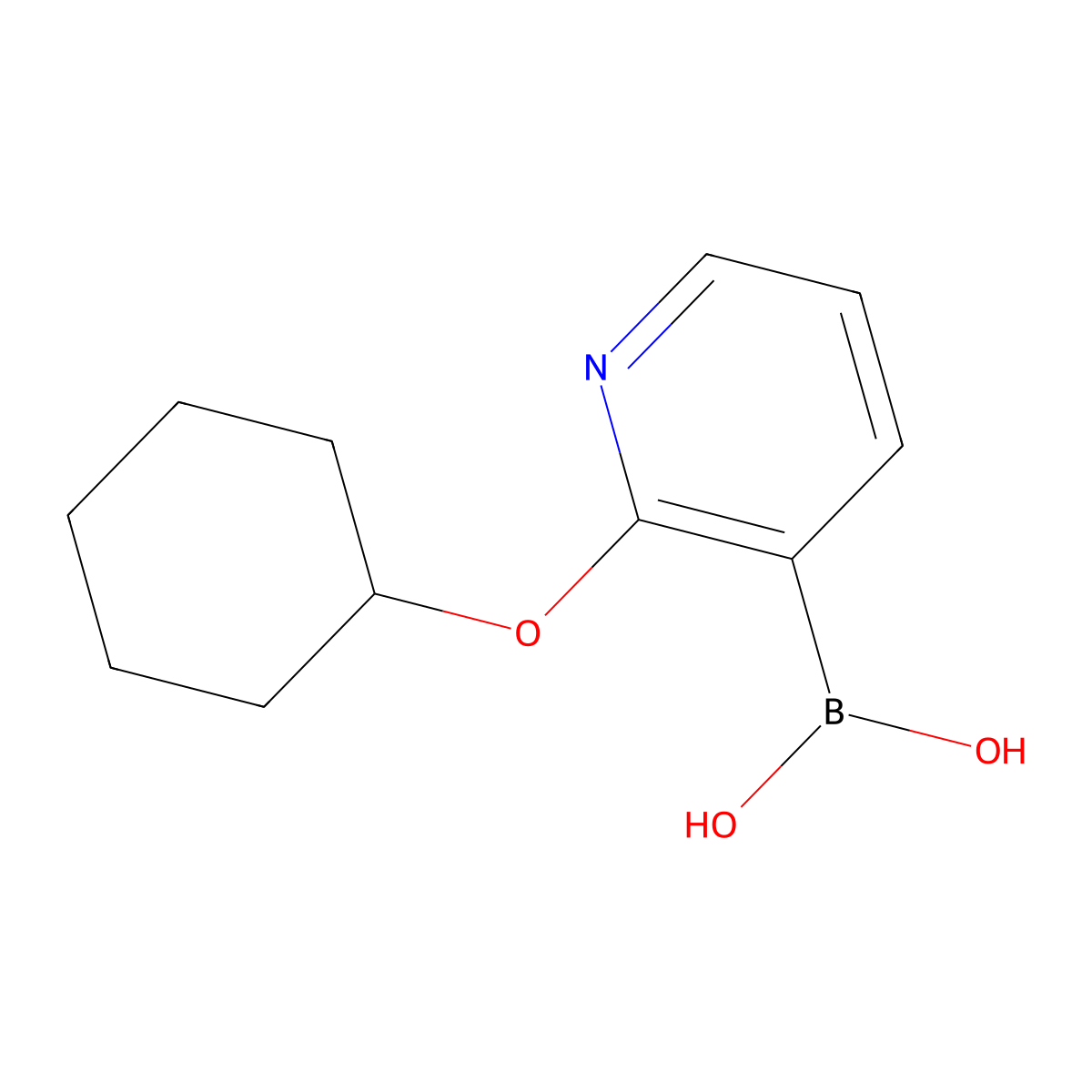[2-(Cyclohexyloxy)pyridin-3-yl]boronic acid molecular structure, CAS 1621416-47-4