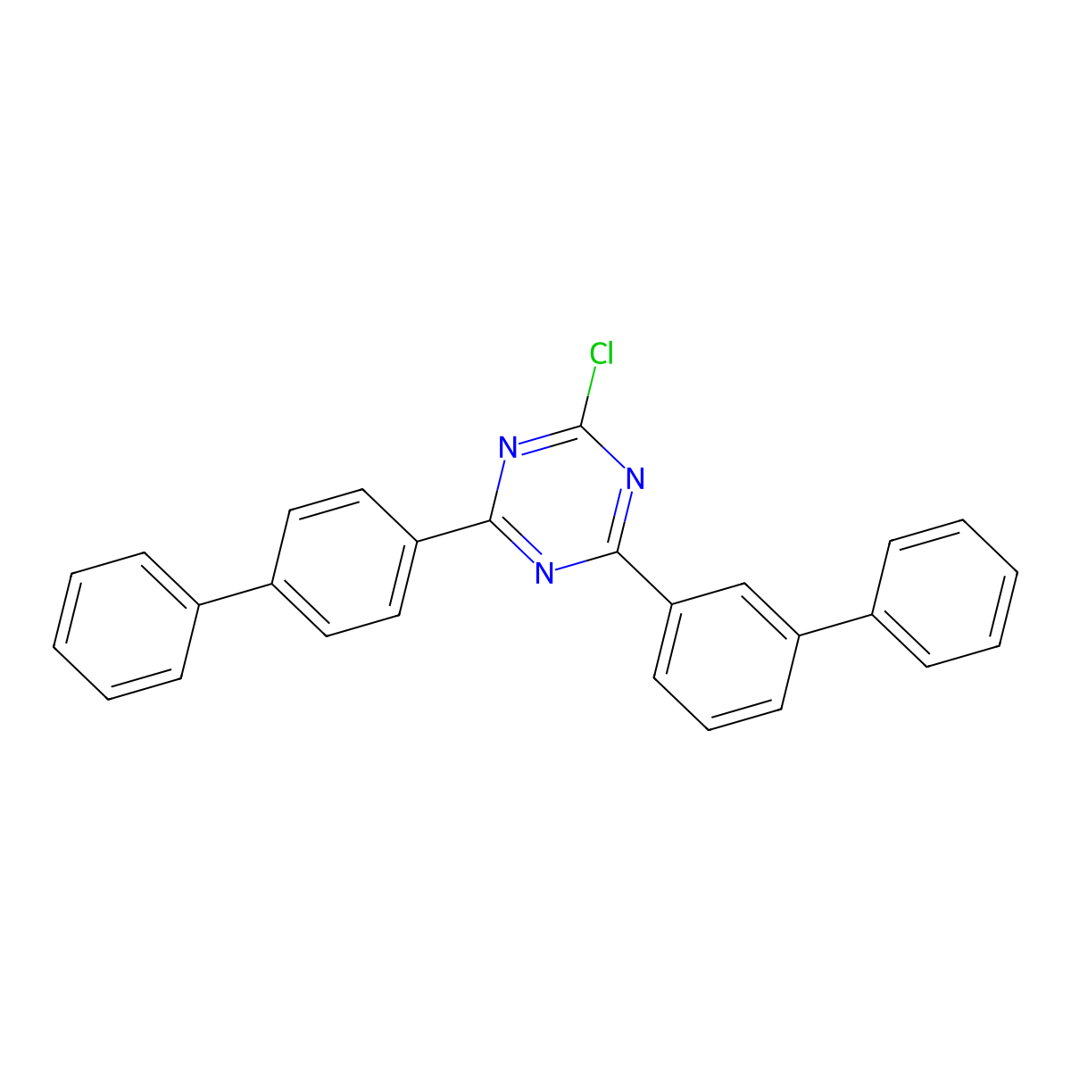 2-([1,1'-Biphenyl]-3-yl)-4-([1,1'-biphenyl]-4-yl)-6-chloro-1,3,5-triazine molecular structure, CAS 1621467-35-3