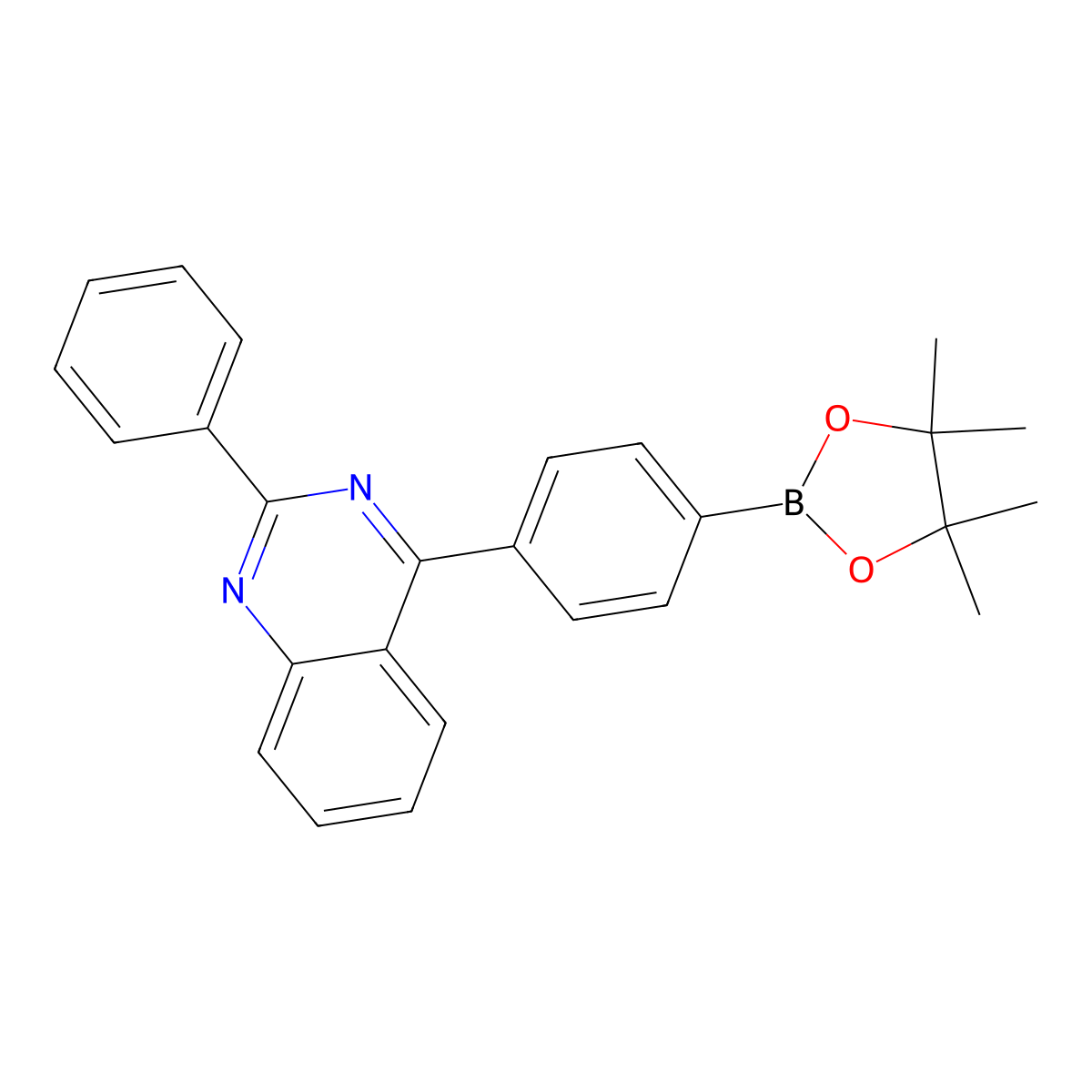 2-Phenyl-4-(4-(4,4,5,5-tetramethyl-1,3,2-dioxaborolan-2-yl)phenyl)quinazoline molecular structure, CAS 1621467-68-2