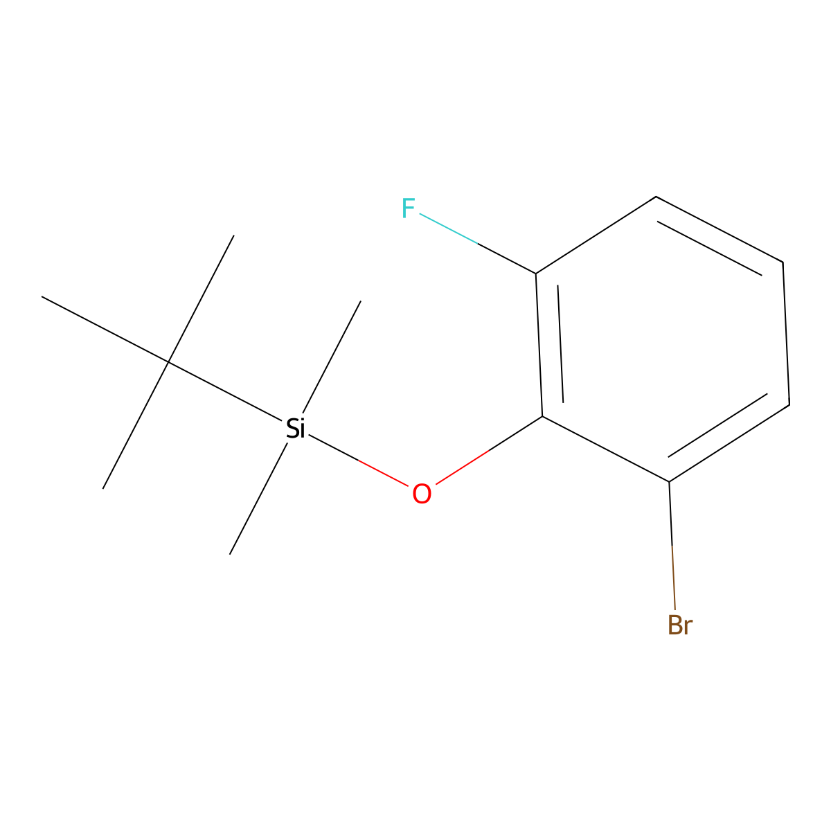 (2-Bromo-6-fluorophenoxy)(tert-butyl)dimethylsilane molecular structure, CAS 1621475-95-3