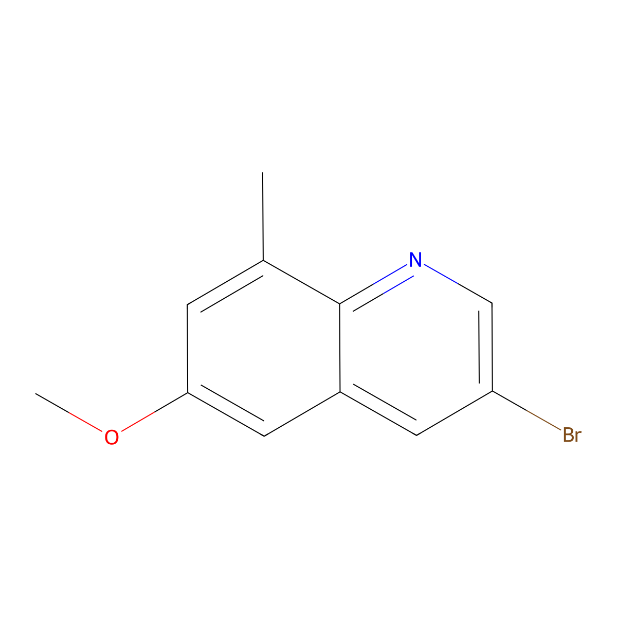 3-Bromo-6-methoxy-8-methylquinoline molecular structure, CAS 1621476-86-5