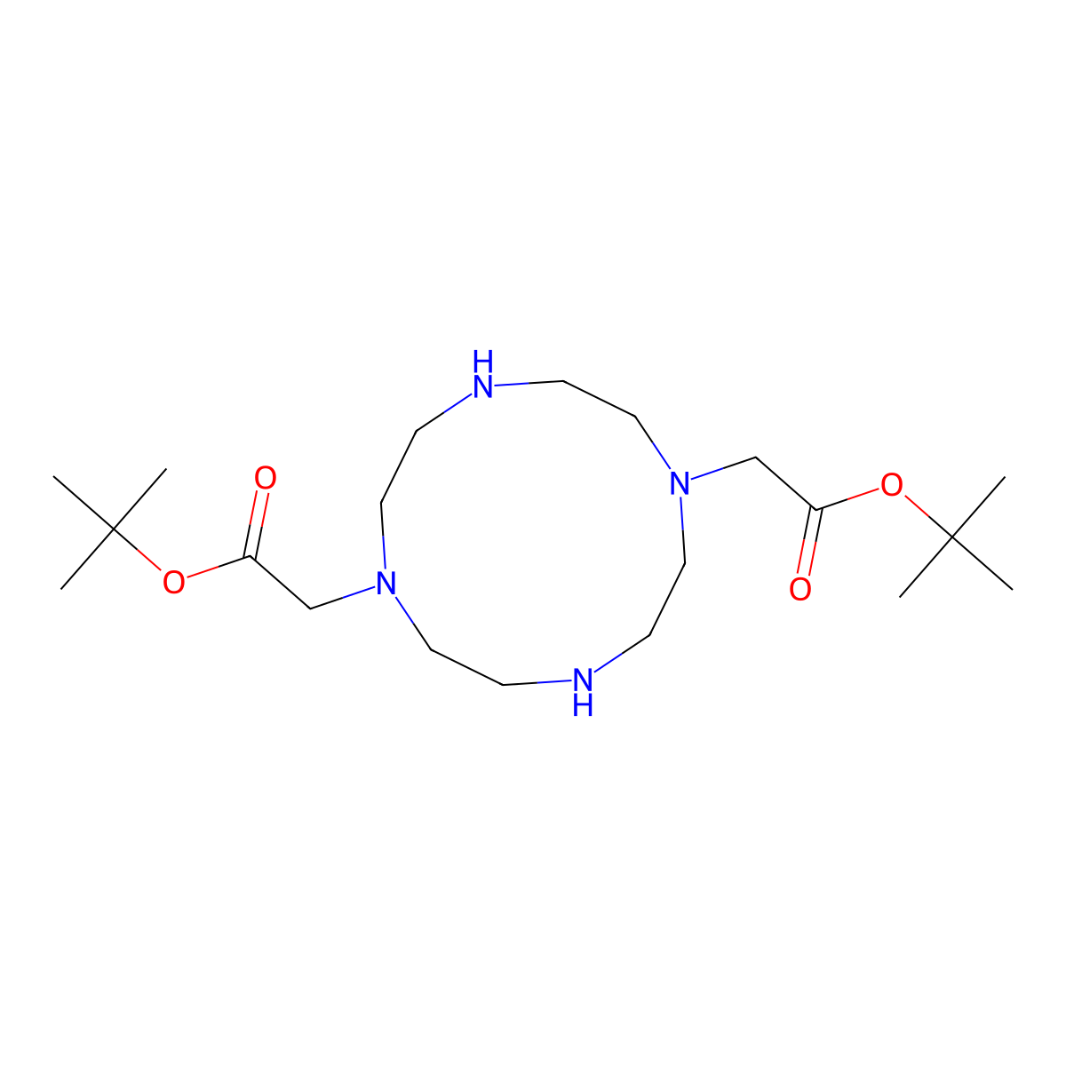 1,7-Bis(tert-butoxycarbonylmethyl)-1,4,7,10-tetraazacyclododecane molecular structure, CAS 162148-48-3