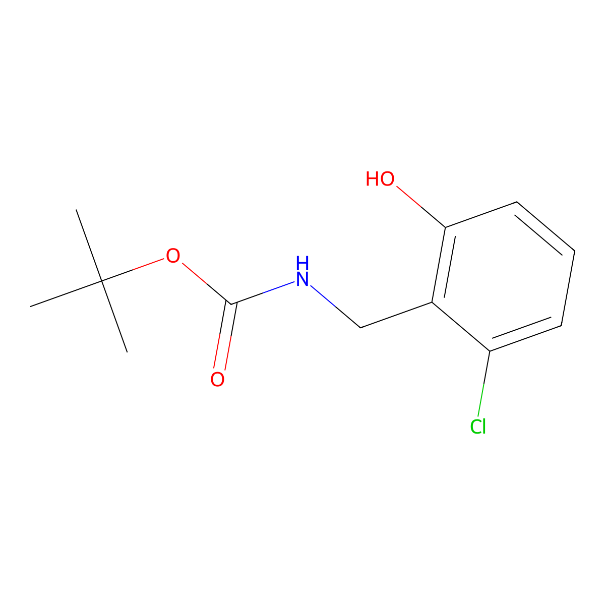 tert-butyl N-[(2-chloro-6-hydroxyphenyl)methyl]carbamate molecular structure, CAS 1621481-68-2