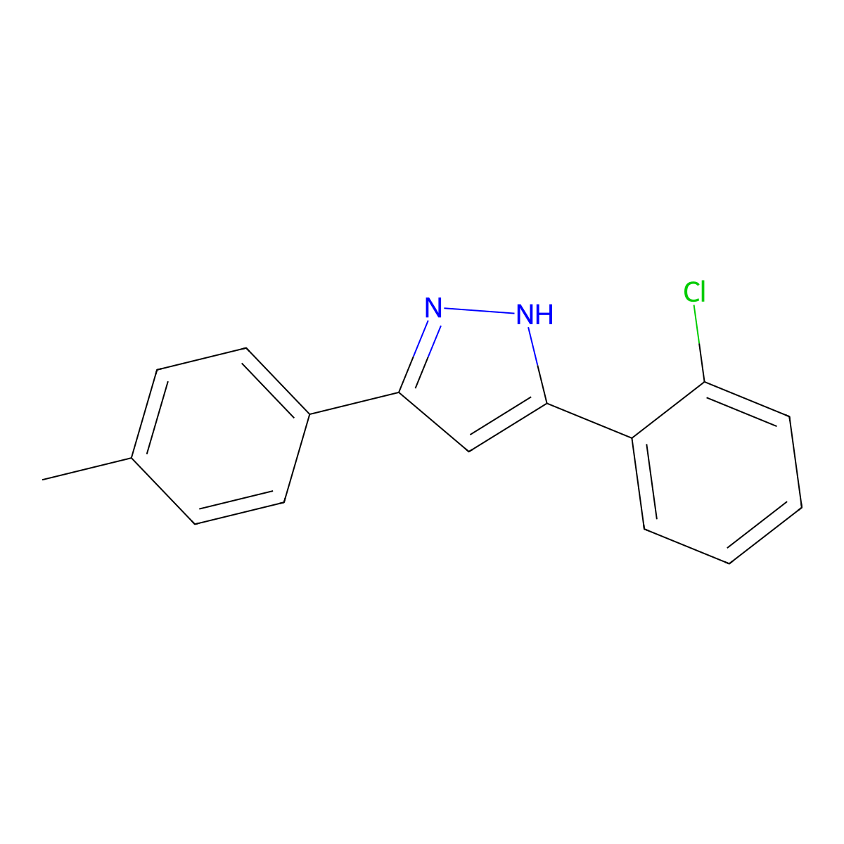 5-(2-Chlorophenyl)-3-(p-tolyl)-1H-pyrazole molecular structure, CAS 1621488-10-5