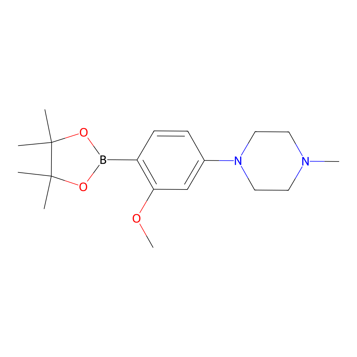 1-[3-Methoxy-4-(4,4,5,5-tetramethyl-1,3,2-dioxaborolan-2-yl)phenyl]-4-methylpiperazine molecular structure, CAS 1621519-58-1