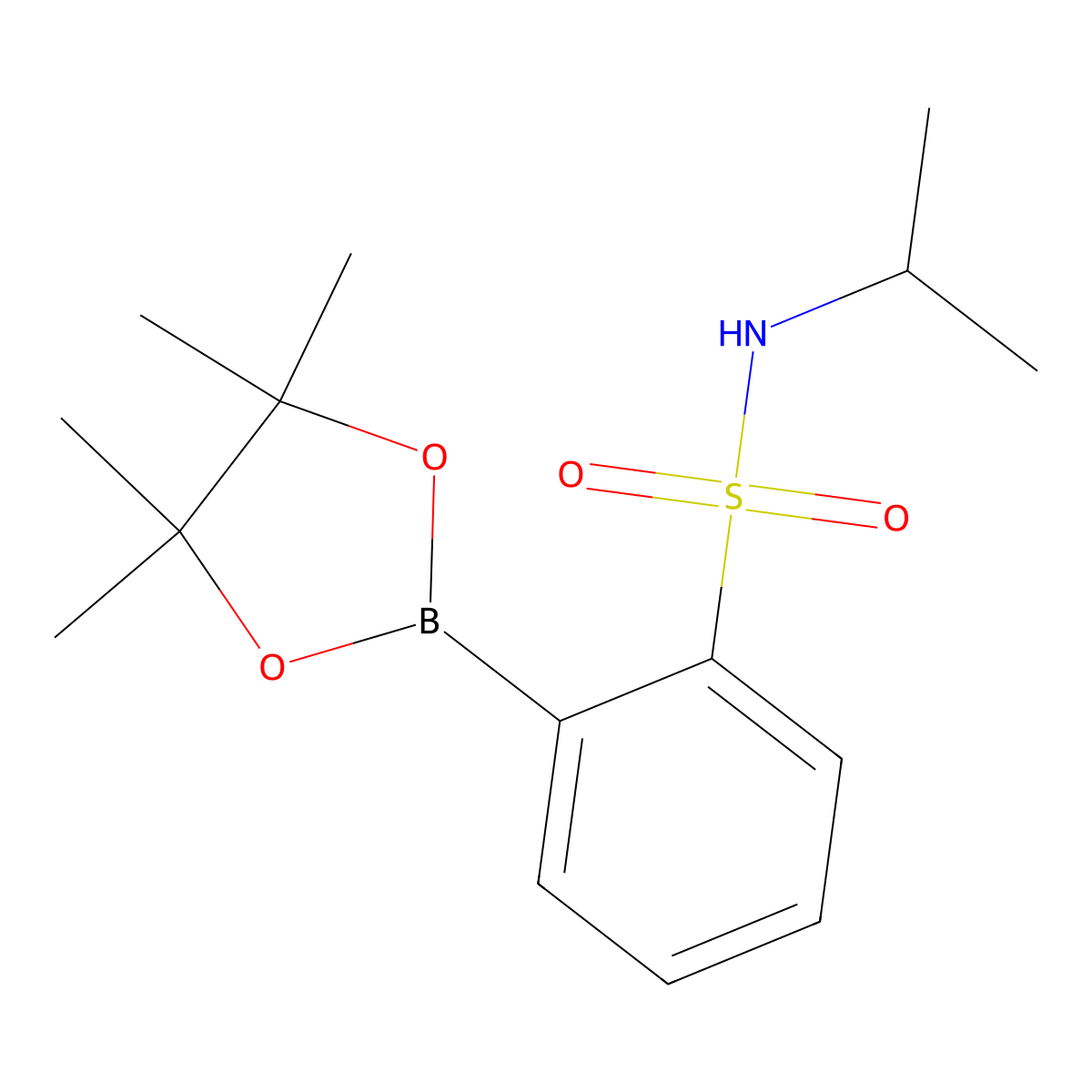 N-Isopropyl-2-(tetramethyl-1,3,2-dioxaborolan-2-yl)benzenesulfonamide molecular structure, CAS 1621520-78-2