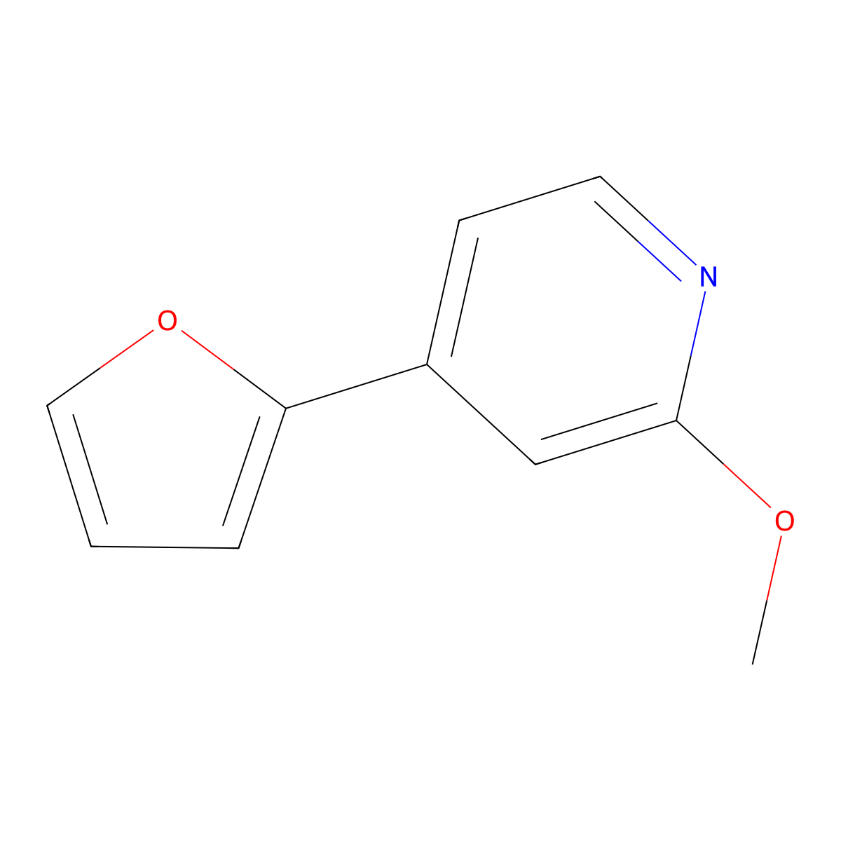 4-(2-Furanyl)-2-methoxypyridin molecular structure, CAS 1621525-61-8
