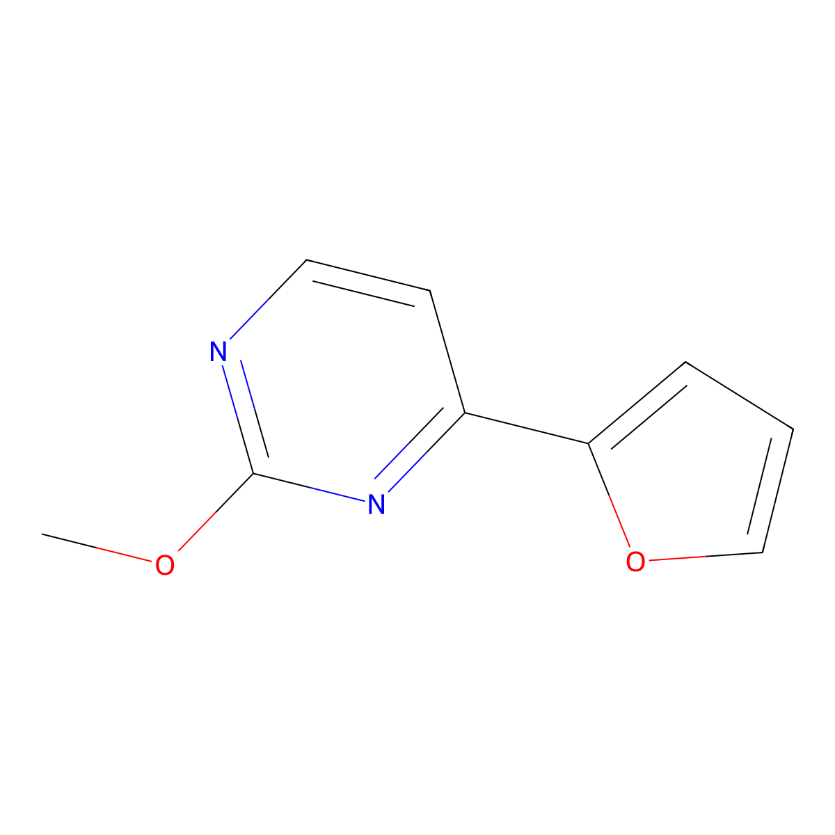 4-(2-Furanyl)-2-methoxypyrimidine molecular structure, CAS 1621525-63-0