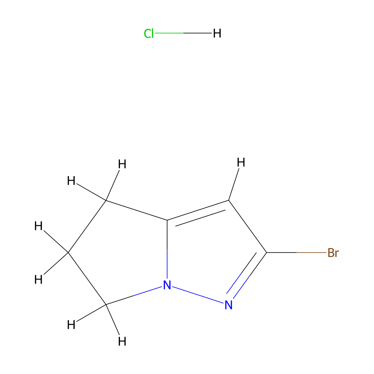 2-bromo-5,6-dihydro-4H-pyrrolo[1,2-b]pyrazole hydrochloride molecular structure, CAS 1621525-67-4