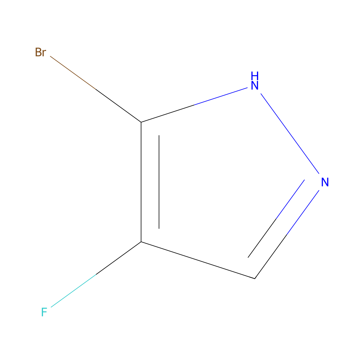 3-bromo-4-fluoro-1H-pyrazole molecular structure, CAS 1621526-49-5