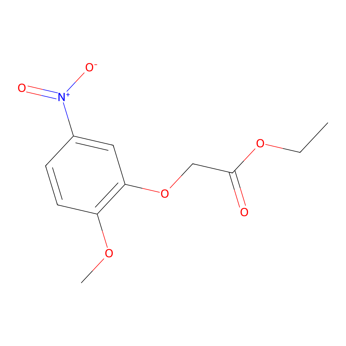 Ethyl 2-(2-methoxy-5-nitrophenoxy)acetate molecular structure, CAS 162155-38-6
