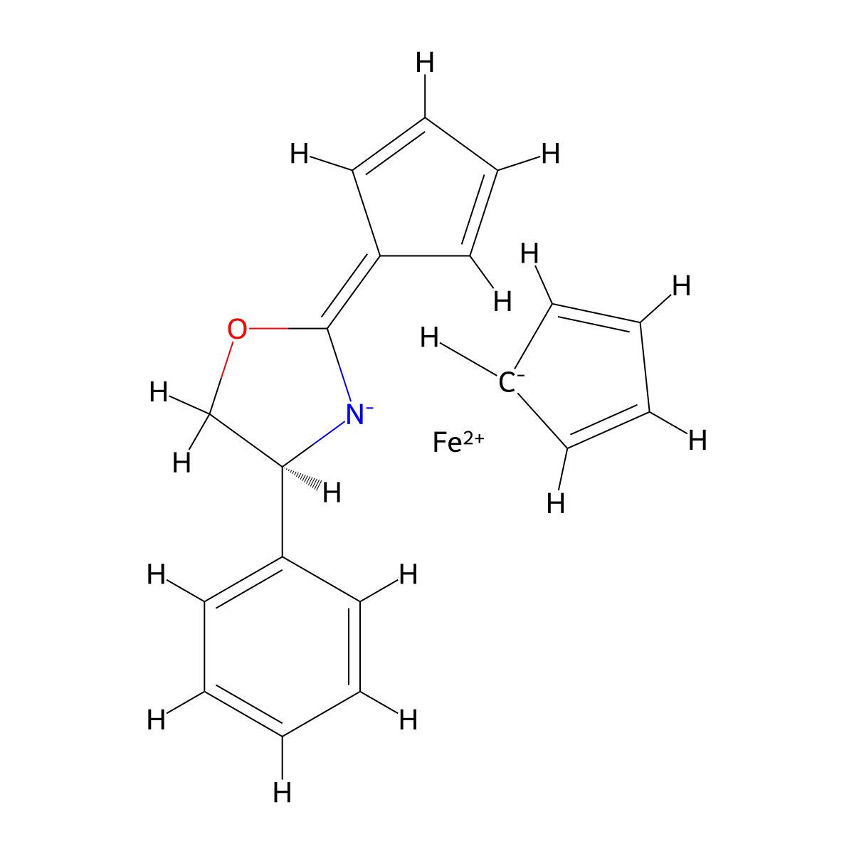 [(4S)-4,5-Dihydro-4-phenyl-2-oxazolyl]ferrocene molecular structure, CAS 162157-04-2