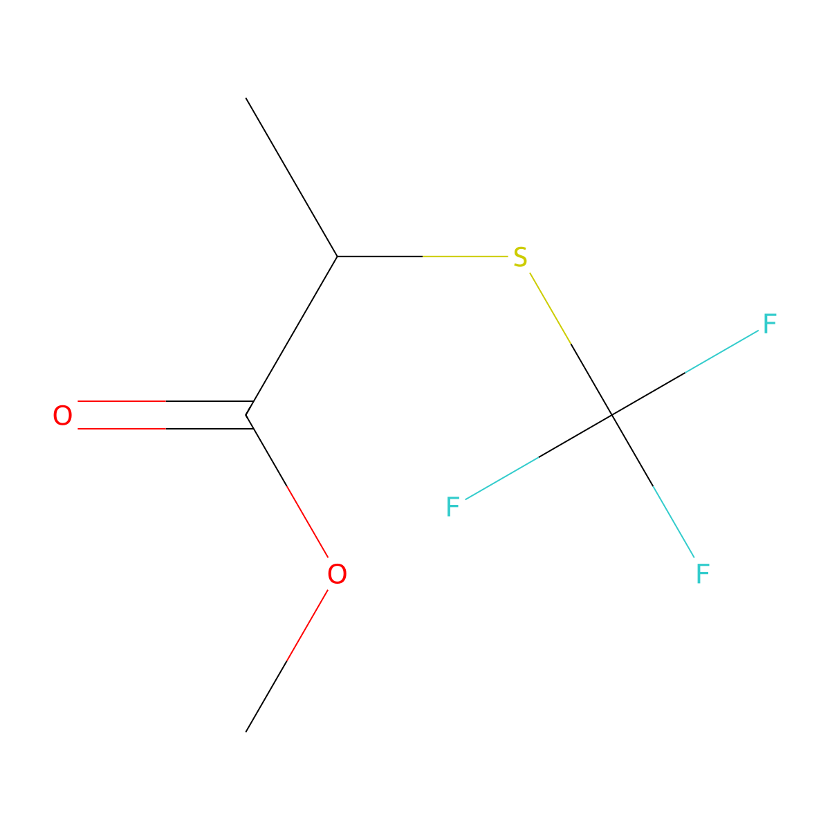 Methyl 2-((trifluoromethyl)sulfanyl)propanoate molecular structure, CAS 1621595-07-0