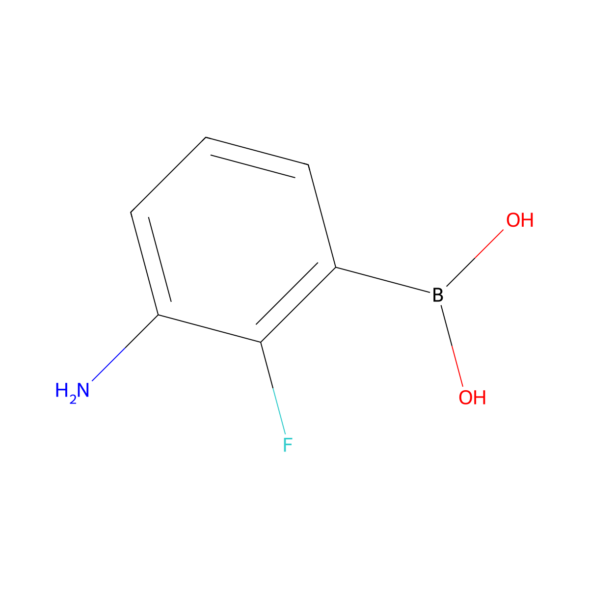 (3-Amino-2-fluorophenyl)boronic acid molecular structure, CAS 1621605-71-7