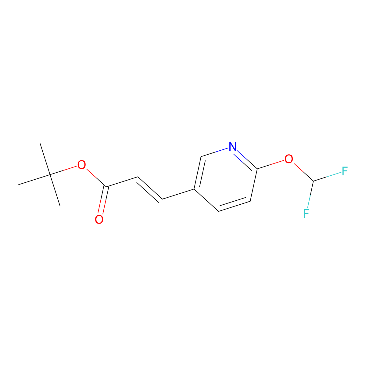 (E)-tert-Butyl 3-(6-(difluoromethoxy)pyridin-3-yl)acrylate molecular structure, CAS 1621614-95-6