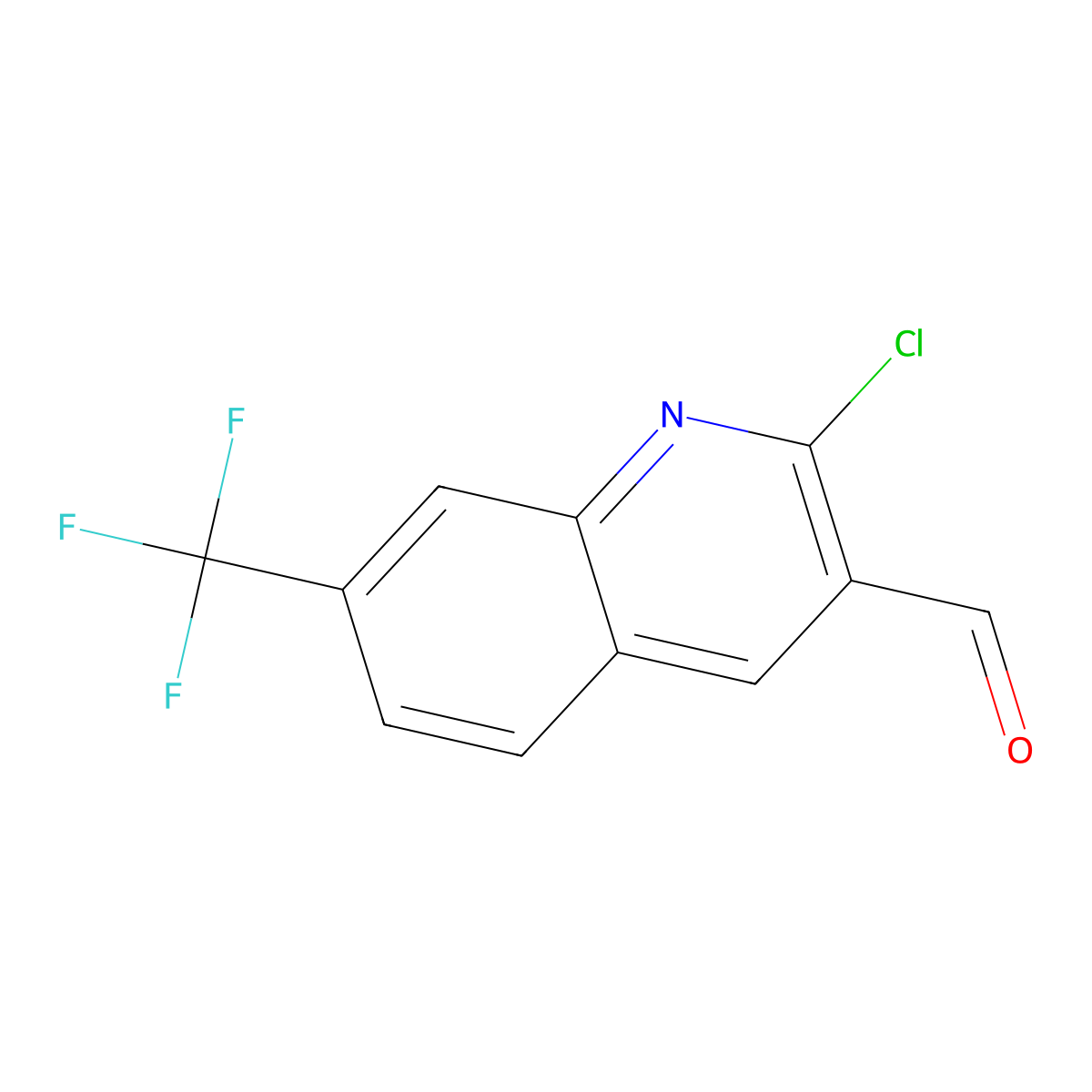 2-Chloro-7-(trifluoromethyl)quinoline-3-carbaldehyde molecular structure, CAS 1621615-09-5