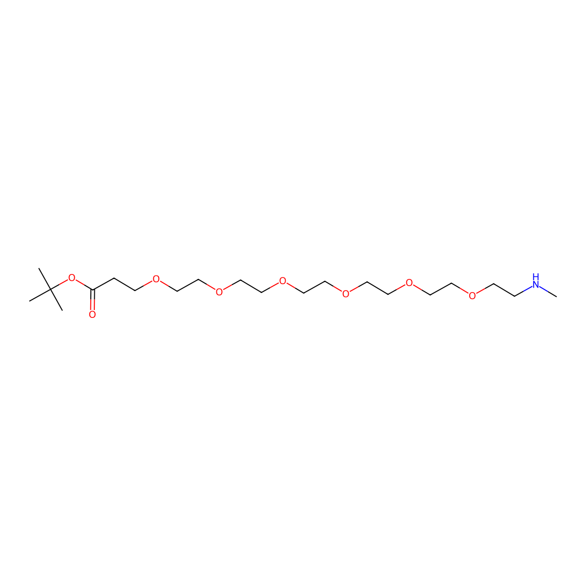 MeNH-PEG6-CH2CH2COOtBu molecular structure, CAS 1621616-11-2