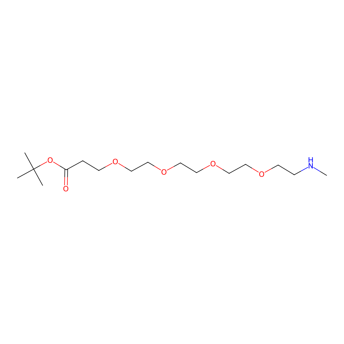 Methylamino-PEG4-t-butyl ester molecular structure, CAS 1621616-14-5