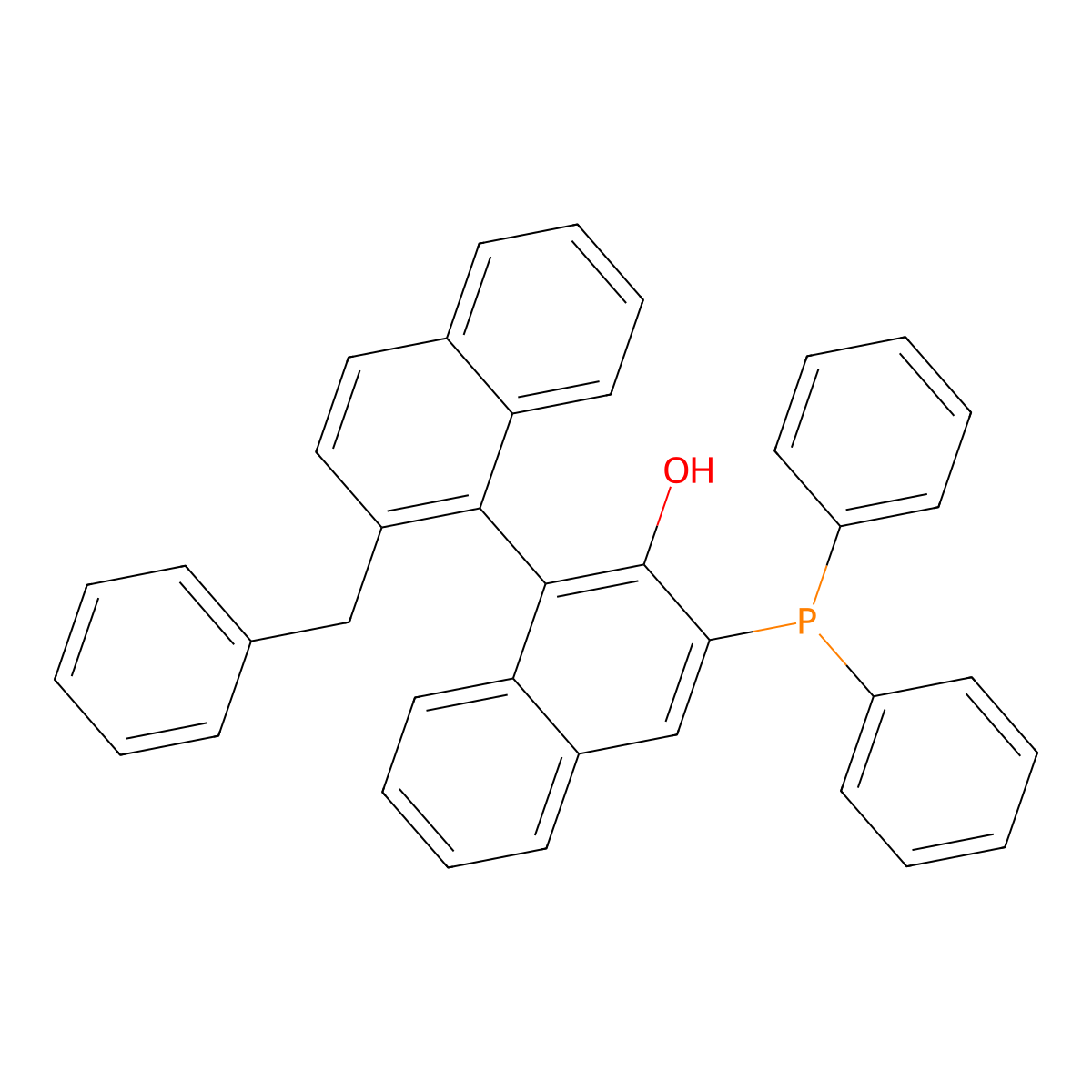2'-Benzyl-2-hydroxy-3-(diphenylphosphino)-[1,1'-binaphthalene] molecular structure, CAS 1621627-50-6