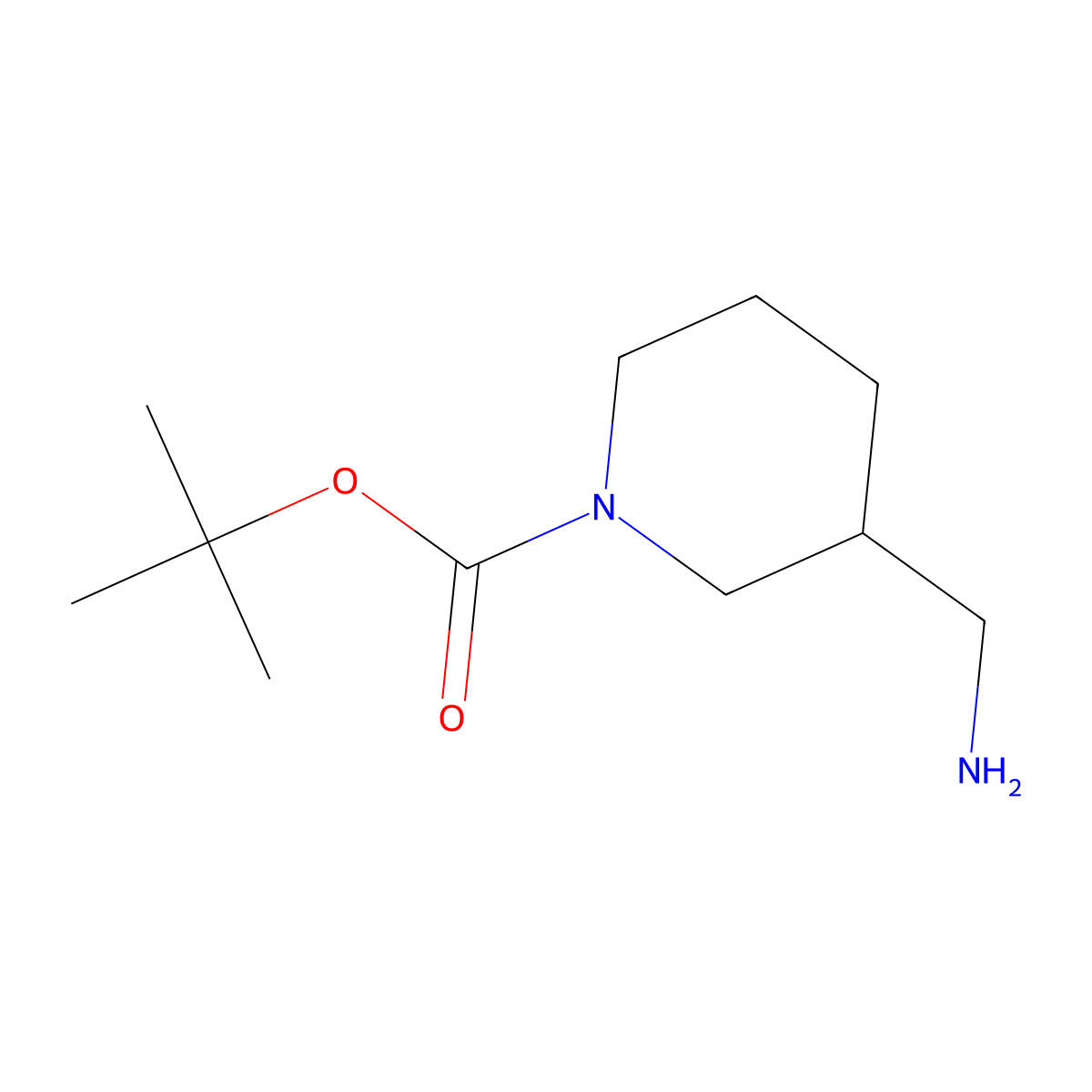 1-Boc-3-(aminomethyl)piperidine molecular structure, CAS 162167-97-7
