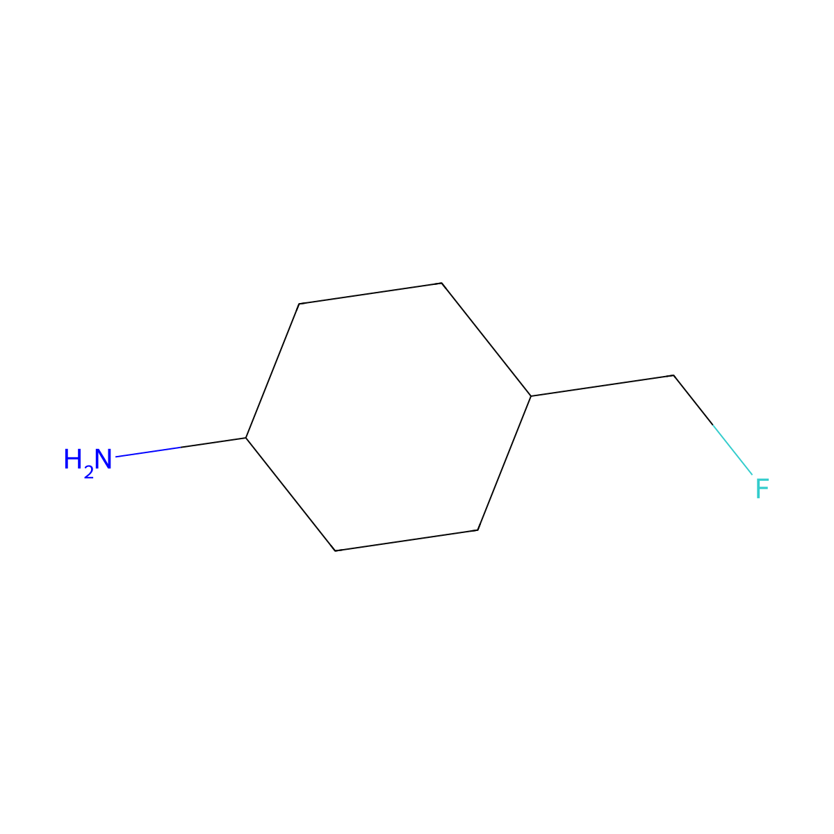 Trans-4-(fluoromethyl)cyclohexan-1-amine molecular structure, CAS 1621677-57-3